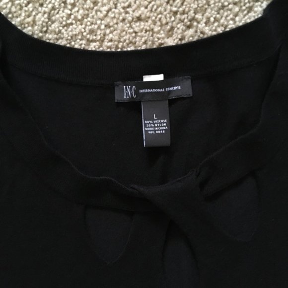 INC International Concepts Black Sweater Dress L - Picture 7 of 8